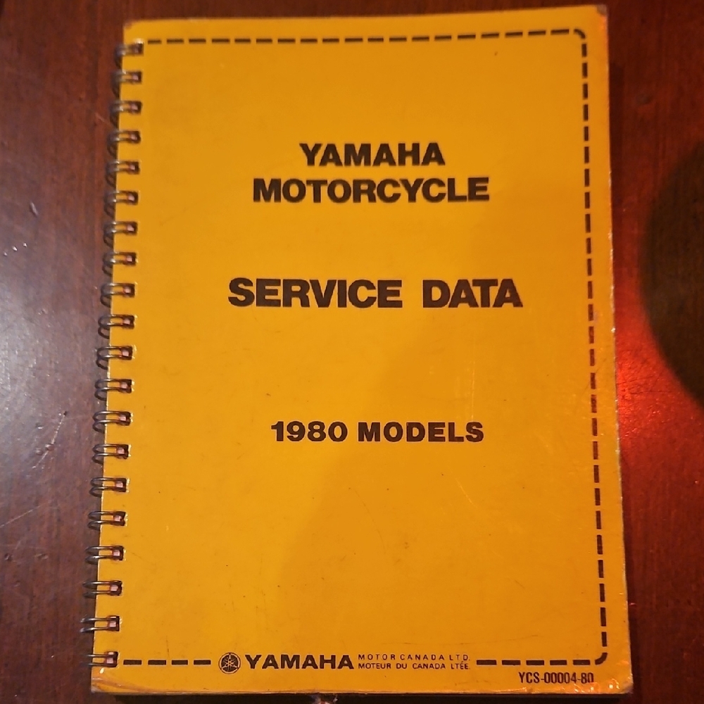 Yamaha Motorcycle Service Manual with Spiral Binding